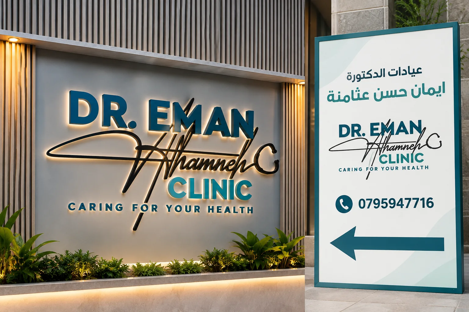 Clinic signage and wayfinding sign